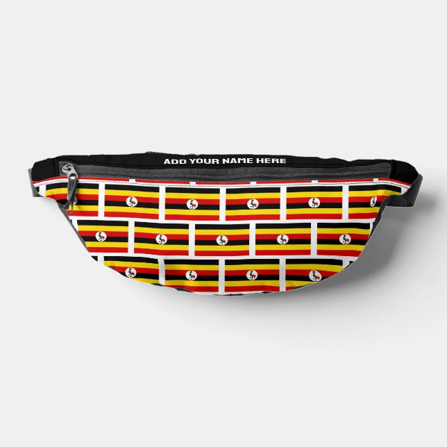 Custom Name UGANDAN FLAG OF UGANDA Fanny Pack (Lay Down)