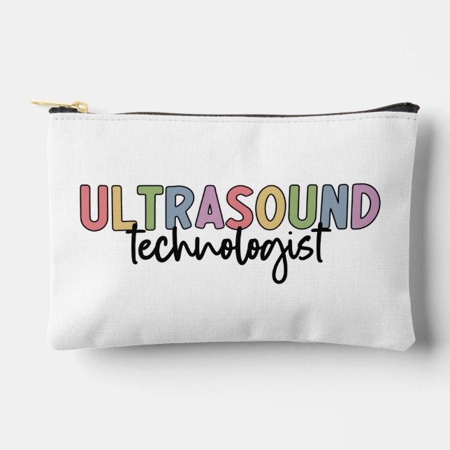 Custom Name Ultrasound Technologist Gifts Accessory Pouch (Front)