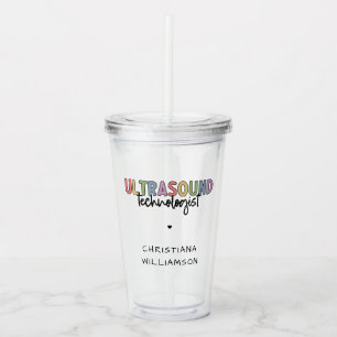 Custom Name Ultrasound Technologist Gifts Acrylic Tumbler