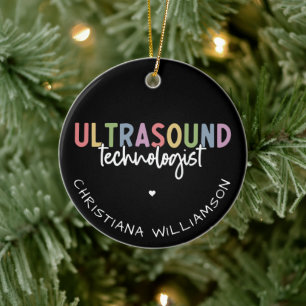 Custom Name Ultrasound Technologist Gifts Ceramic Tree Decoration
