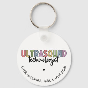 Custom Name Ultrasound Technologist Gifts Key Ring