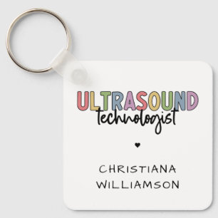Custom Name Ultrasound Technologist Gifts Key Ring