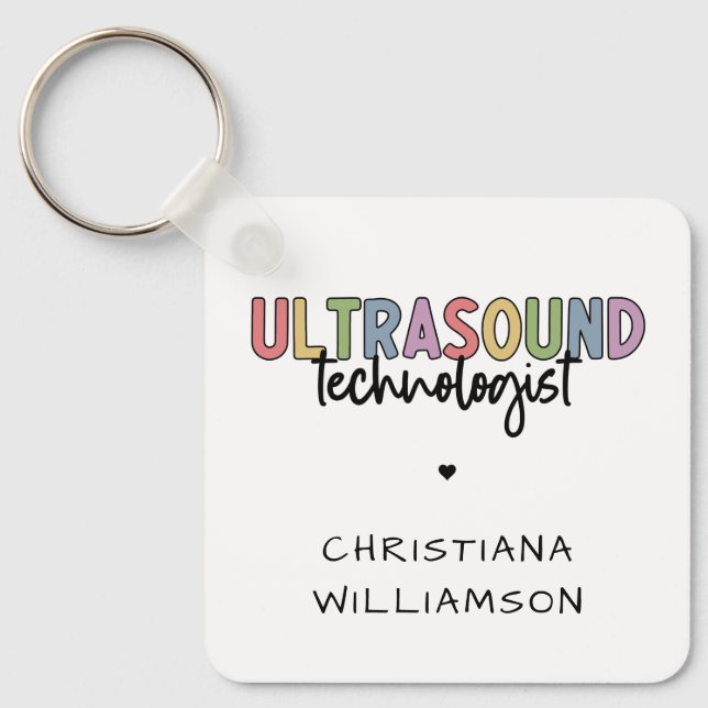 Custom Name Ultrasound Technologist Gifts  Key Ring (Front)