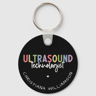 Custom Name Ultrasound Technologist Gifts Key Ring
