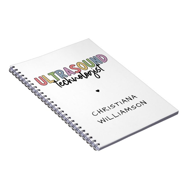 Custom Name Ultrasound Technologist Gifts Notebook (Right Side)