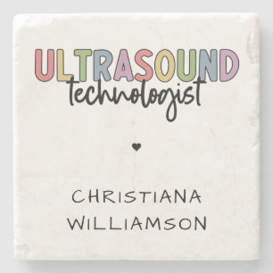Custom Name Ultrasound Technologist Gifts Stone Coaster