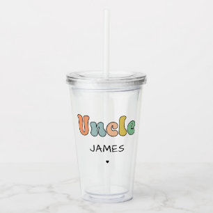 Custom Name Uncle Retro Gift Uncle Personalised Acrylic Tumbler