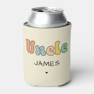 Custom Name Uncle Retro Gift   Uncle Personalised  Can Cooler