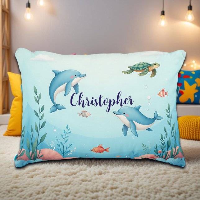 Custom Name Under the Sea  Decorative Cushion (Creator Uploaded)