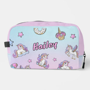 Custom Name Unicorn Kids Back to School  Dopp Kit