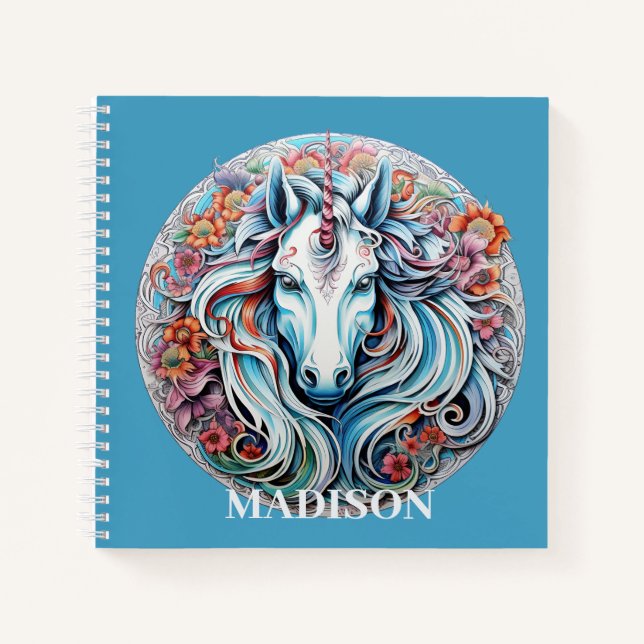 Custom Name Unicorn Notebook (Front)