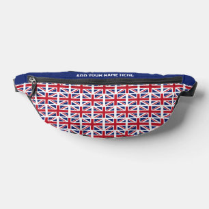 Custom Name UNION JACK BRITISH FLAG Bum Bags