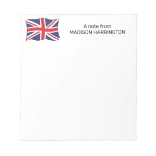 Custom Name United Kingdom Flag Notepad