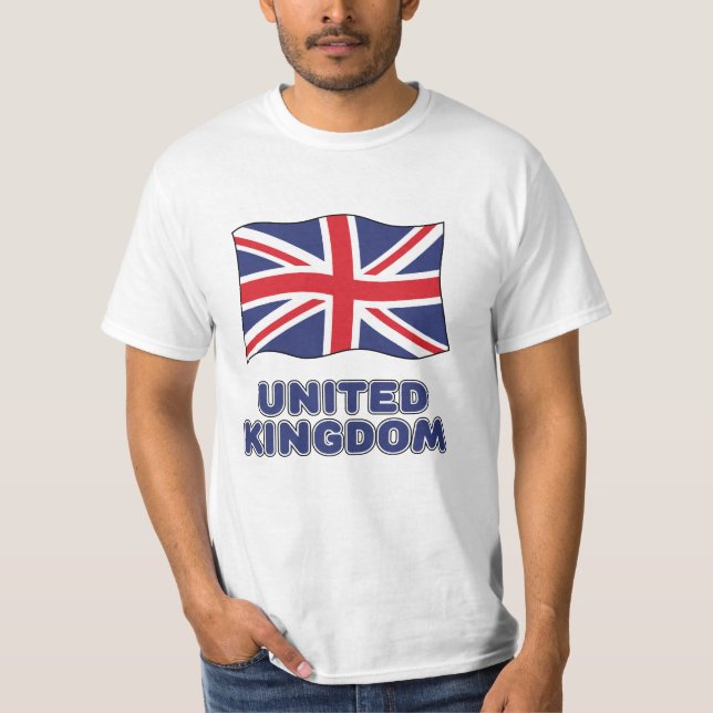 Custom Name United Kingdom Flag T-Shirt (Front)