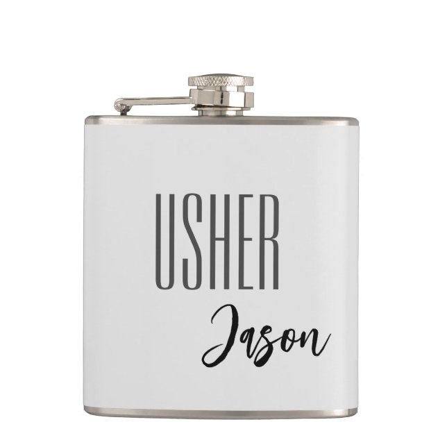 Custom Name Usher Flask (Front)