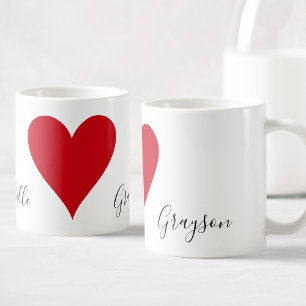 Custom Name Valentine's Day Love Heart Couples Coffee Mug