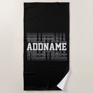 CUSTOM NAME Vanishing Volleyball Logo Team Player Beach Towel