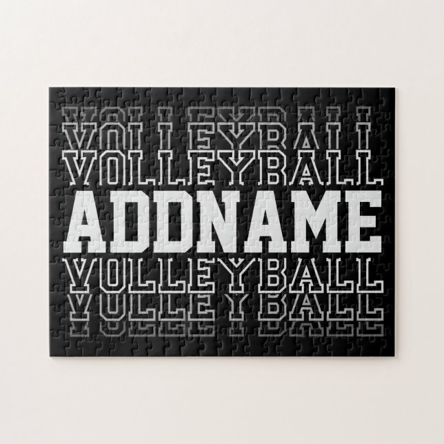 CUSTOM NAME Vanishing Volleyball Logo Team Player  Jigsaw Puzzle (Horizontal)