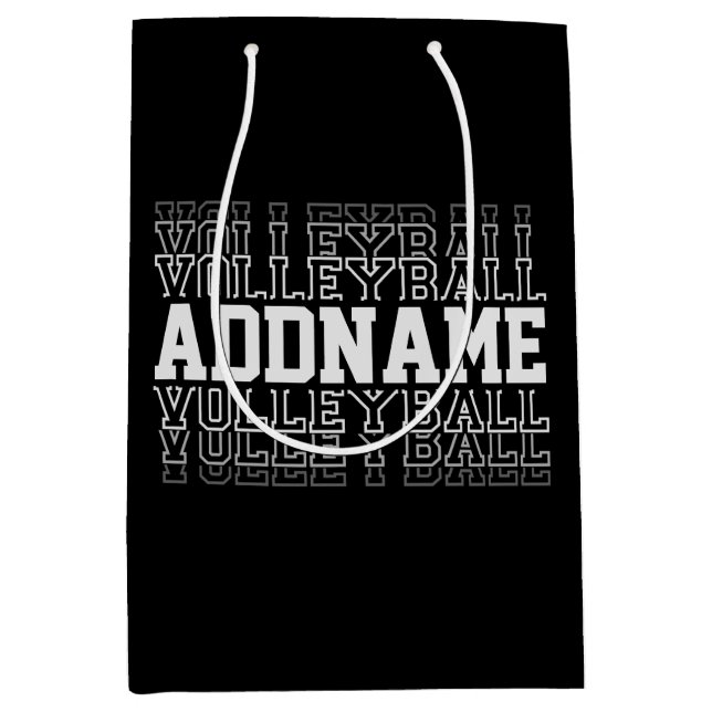 CUSTOM NAME Vanishing Volleyball Logo Team Player  Medium Gift Bag (Front)