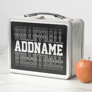 CUSTOM NAME Vanishing Volleyball Logo Team Player  Metal Lunch Box