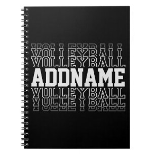 CUSTOM NAME Vanishing Volleyball Logo Team Player  Notebook