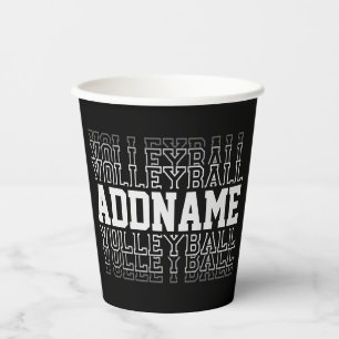CUSTOM NAME Vanishing Volleyball Logo Team Player Paper Cups