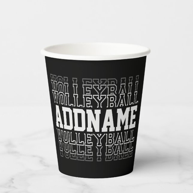 CUSTOM NAME Vanishing Volleyball Logo Team Player  Paper Cups (Front)