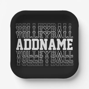 CUSTOM NAME Vanishing Volleyball Logo Team Player  Paper Plate