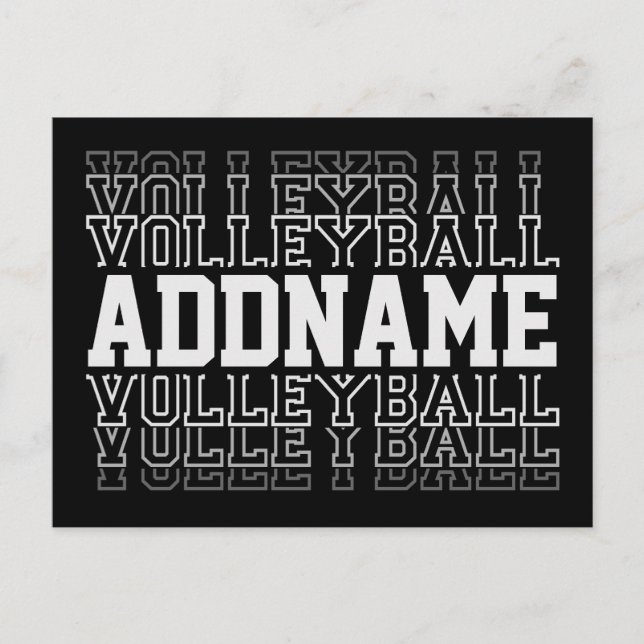 CUSTOM NAME Vanishing Volleyball Logo Team Player  Postcard (Front)