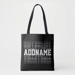CUSTOM NAME Vanishing Volleyball Logo Team Player  Tote Bag