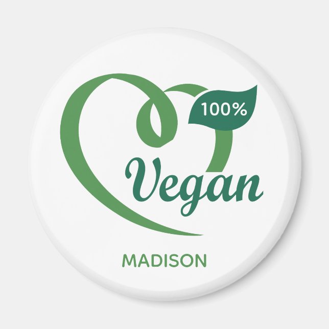 Custom Name Vegan Magnet (Front)