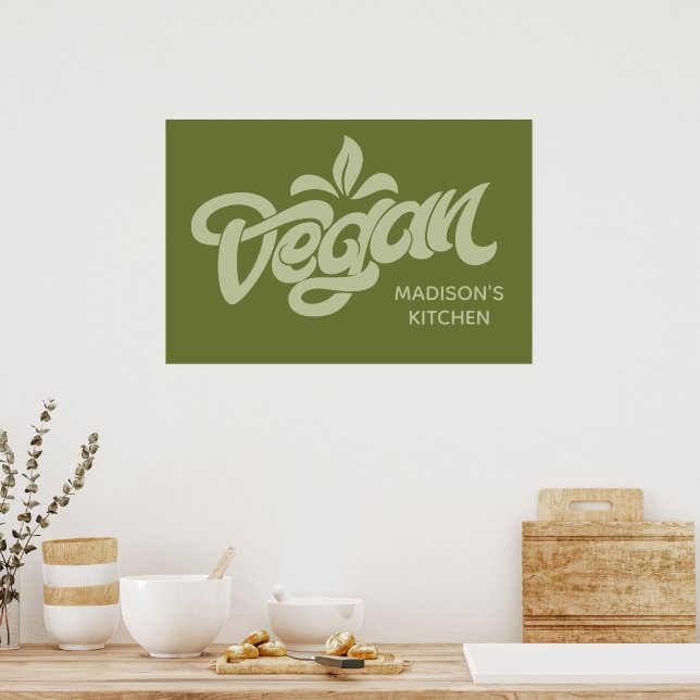 Custom Name Vegan Poster (Kitchen)