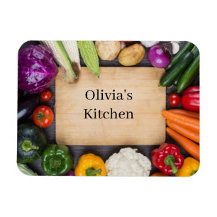 Custom Name Veggie Kitchen Magnet