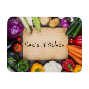 Custom Name Veggie Kitchen Magnet