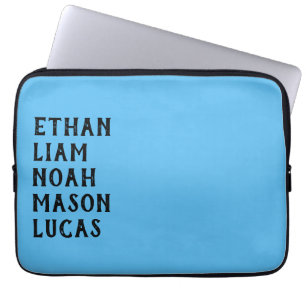 Custom Name Vertical Minimal Text Design Laptop Sleeve