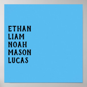 Custom Name Vertical Minimal Text Design Poster