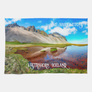 Custom Name Vestrahorn Mountains, Iceland Tea Towel