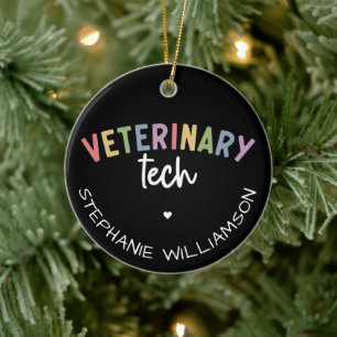 Custom Name Veterinary Tech   Vet Technician Ceramic Tree Decoration