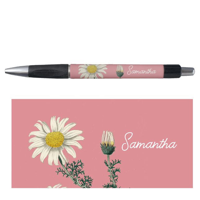 Custom Name Vintage Daisy Blush Pink Script Text (Creator Uploaded)