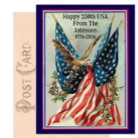 Custom Name Vintage Fourth of July Patriotic Flag