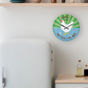 Custom Name Vintage Sign Look Fresh Eggs Large Clo Clock