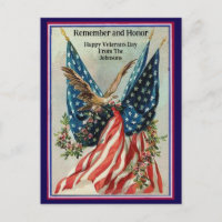 Custom Name Vintage Veteran's Day Patriotic Flag