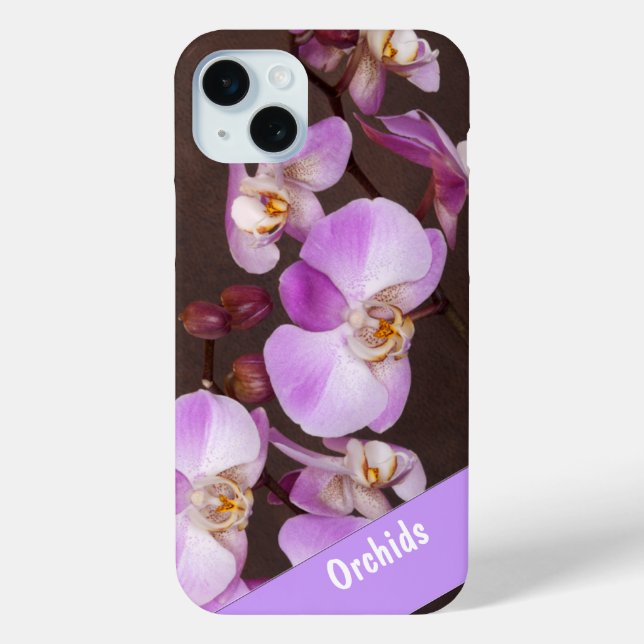 Custom Name Violet White Orchid Close-Up Photo Case-Mate iPhone Case (Back)