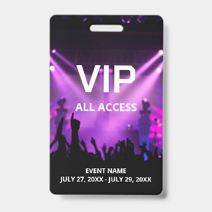 Custom Name VIP All Access Pass ID Badge