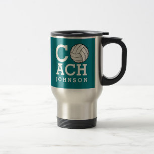 Custom Name Volleyball Coach Travel Mug