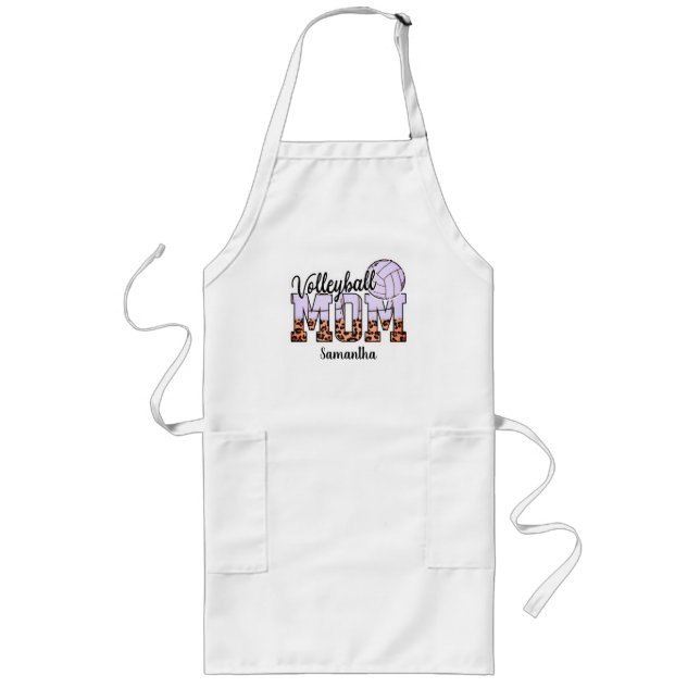 Custom Name Volleyball Mum | Mother's Day Long Apron (Front)
