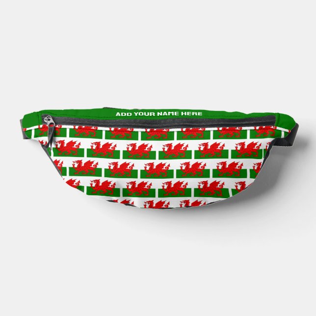 Custom Name WALES WELSH FLAG Bum Bags (Lay Down)