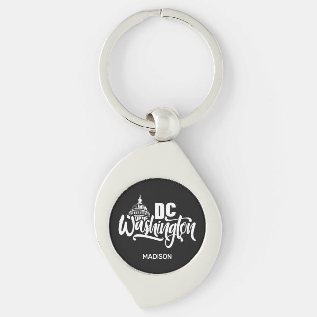 Custom Name Washington DC Key Ring (Front)