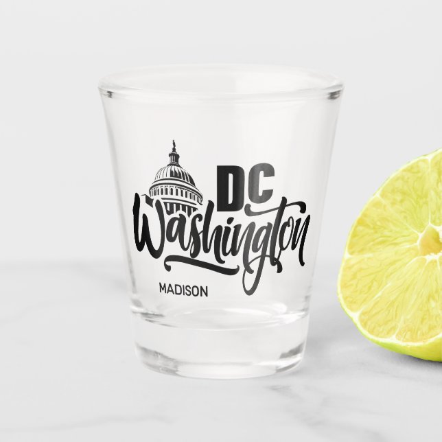 Custom Name Washington DC Shot Glass (Front)