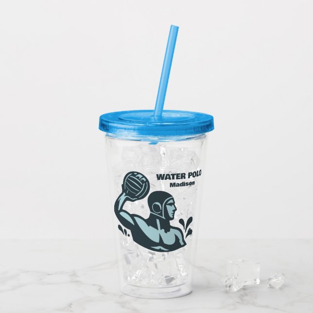 Custom Name Water Polo Acrylic Tumbler (Back Ice)